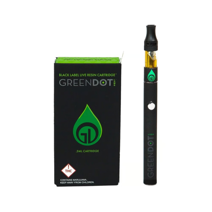 Green Dot – Black Label Live Resin Cartridge – Rapture X Pirate Milk 500mg - Image 1