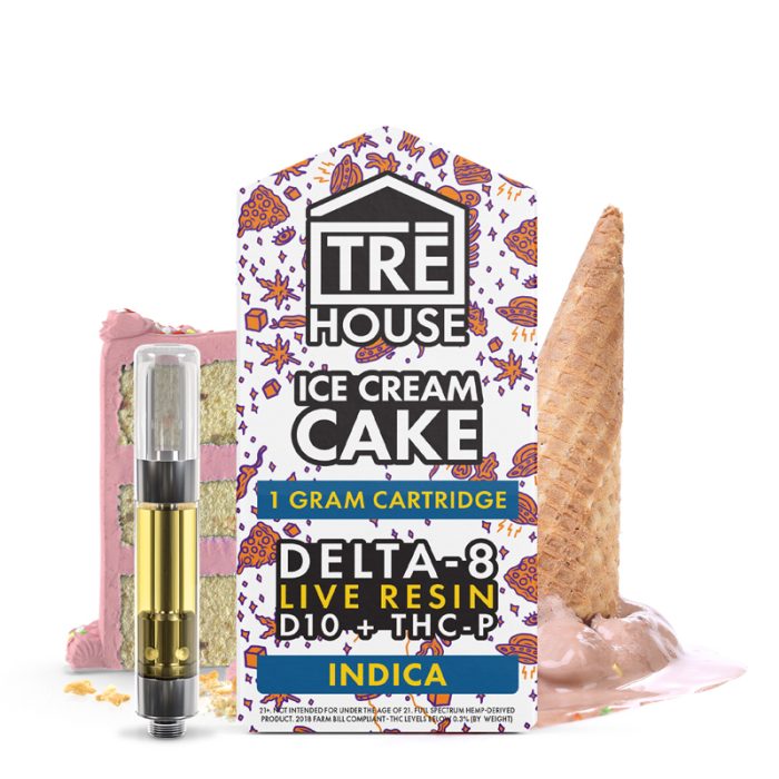 Tre House Live Resin Delta 8 Ice Cream Cake 1g Carts - Image 1