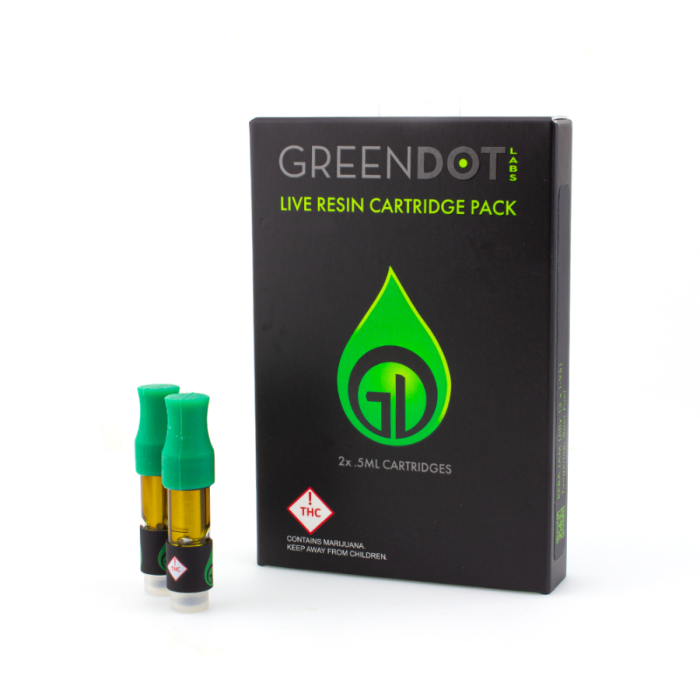Green Dot – Live Resin Cartridge Pack 1000mg - Image 1