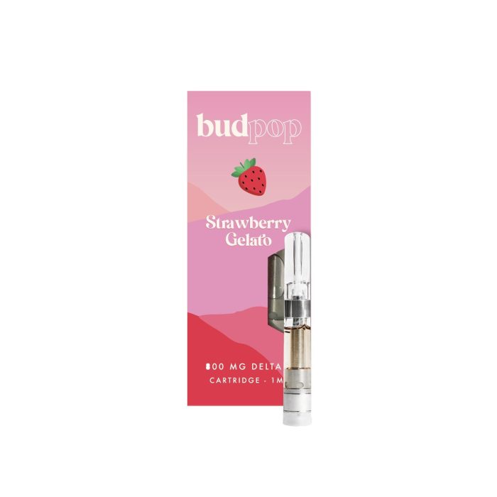 Budpop – Strawberry Gelato Delta 8 THC Vape - Image 1